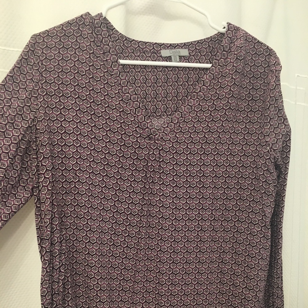 Purple Dalia Cotton Casual Blouse